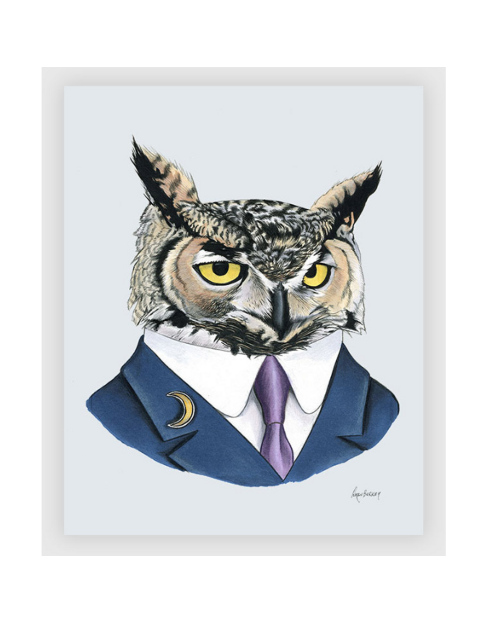 Horned Owl Gentleman Print