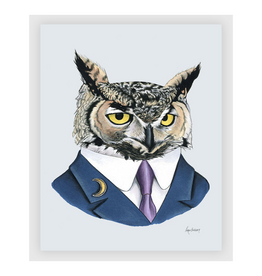 Horned Owl Gentleman Print