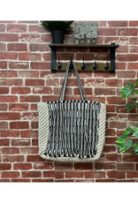 Laguna Woven Tote - Black and White