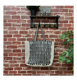 Laguna Woven Tote - Black and White