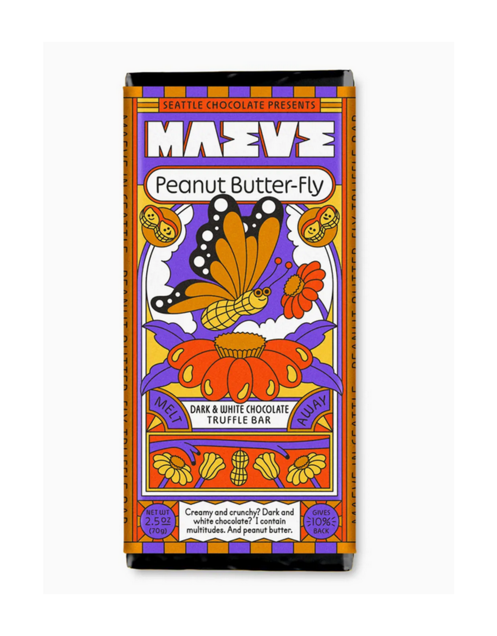 Peanut Butter-Fly Truffle Chocolate Bar