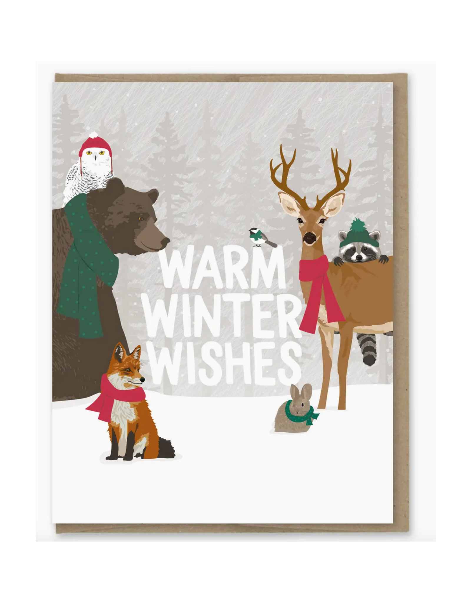 Warm Winter Wishes Forest Animals Greeting Card