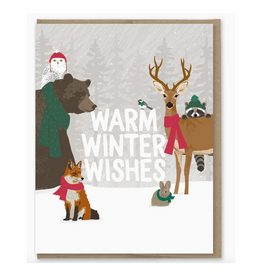 Warm Winter Wishes Forest Animals Greeting Card