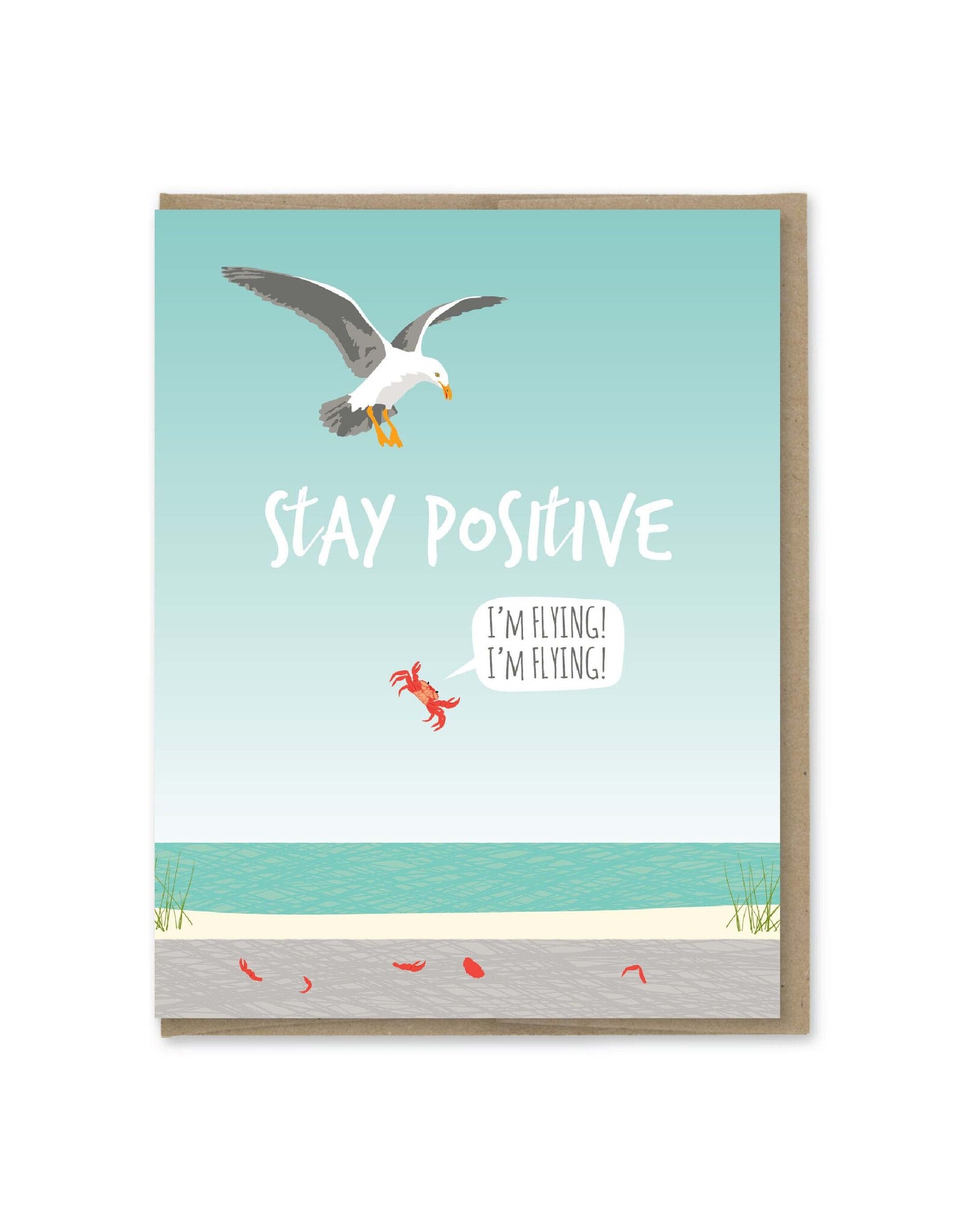 Stay Positive Crab Greeting Card