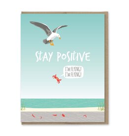 Stay Positive Crab Greeting Card