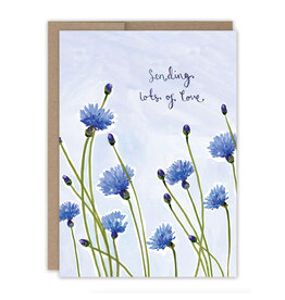 Cornflower Sending Love Greeting Card