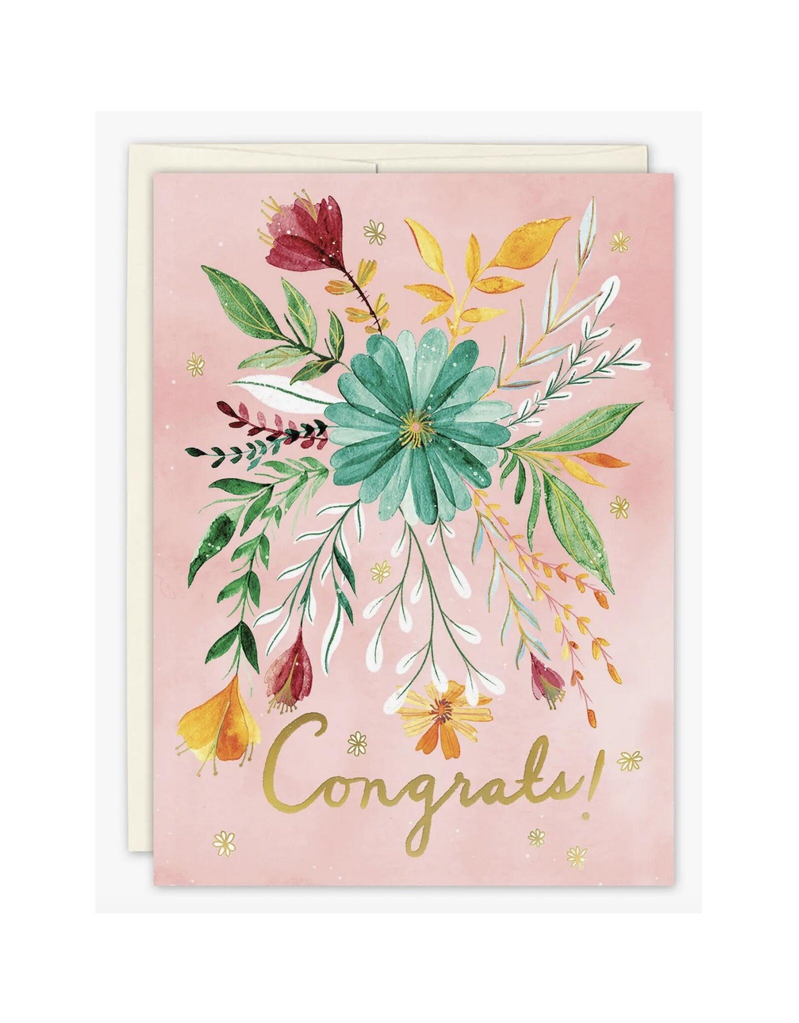 Congrats Colorful Flowers Greeting Card