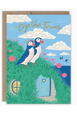Seaside Puffins Anniversary Greeting Card