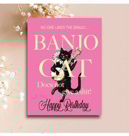 Banjo Cat Birthday Greeting Card