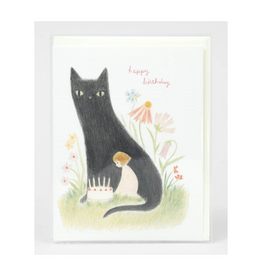 Black Cat Birthday Party  Greeting Card