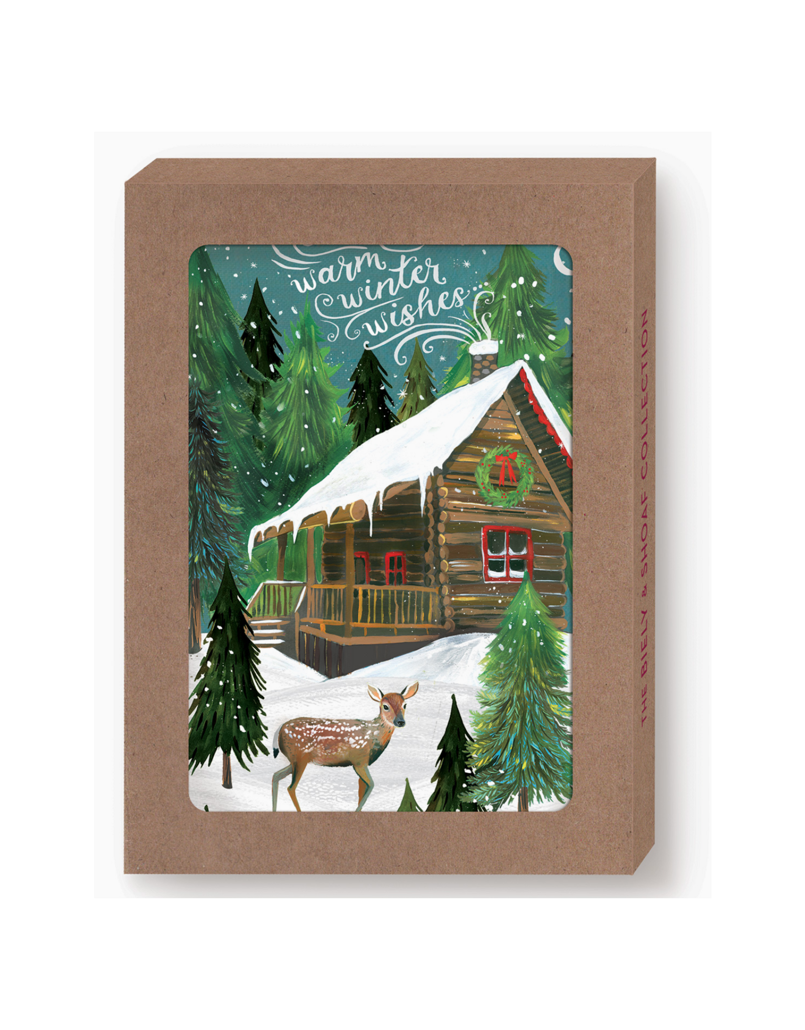 Warm Winter Wishes Cabin Boxed Holiday Cards - Set of 10