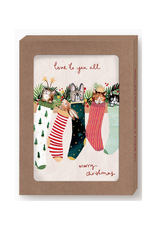 Animals in Stockings Boxed Holiday Cards - Set of 10