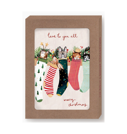 Animals in Stockings Boxed Holiday Cards - Set of 10