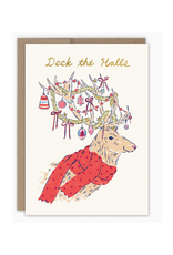 Deck the Halls Reindeer Holiday Greeting Card