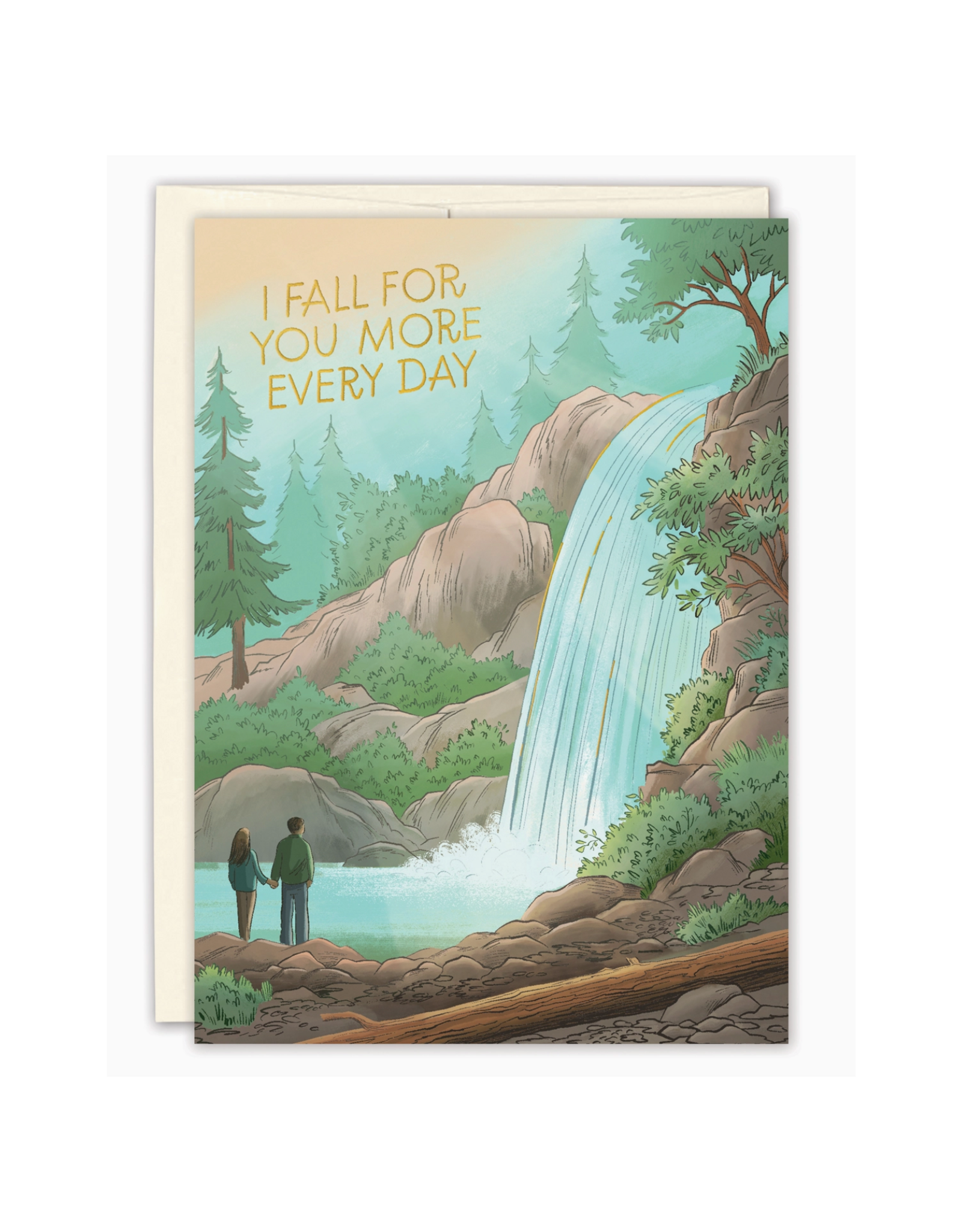 Fall For You More Everyday Waterfall Greeting Card