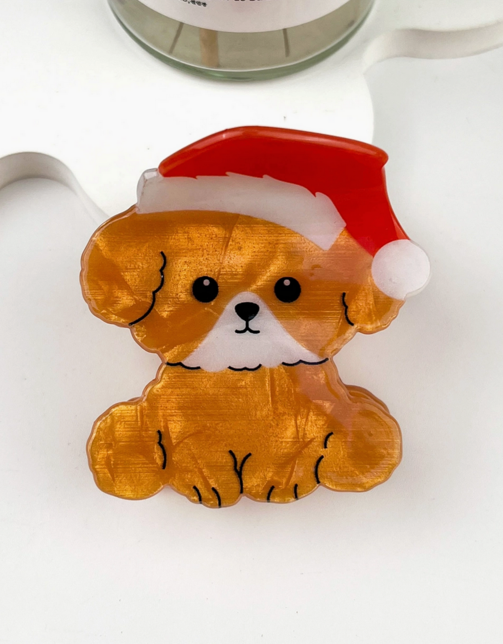 Christmas Puppy Claw Clip
