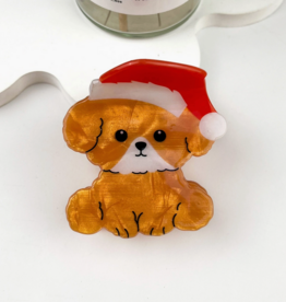 Christmas Puppy Claw Clip