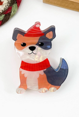 Winter Hat Tri-Color Dog Claw Clip