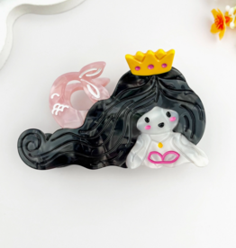 Mermaid with Black Hair Claw Clip