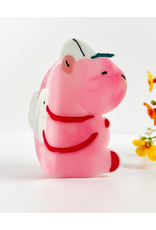 Pink Capybara in Cap Claw Clip
