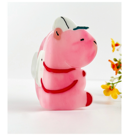 Pink Capybara in Cap Claw Clip