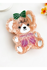 Pink Pearl Bear Claw Clip