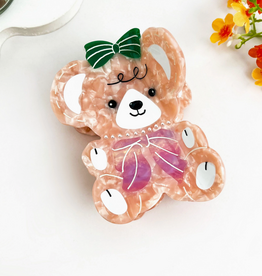 Pink Pearl Bear Claw Clip