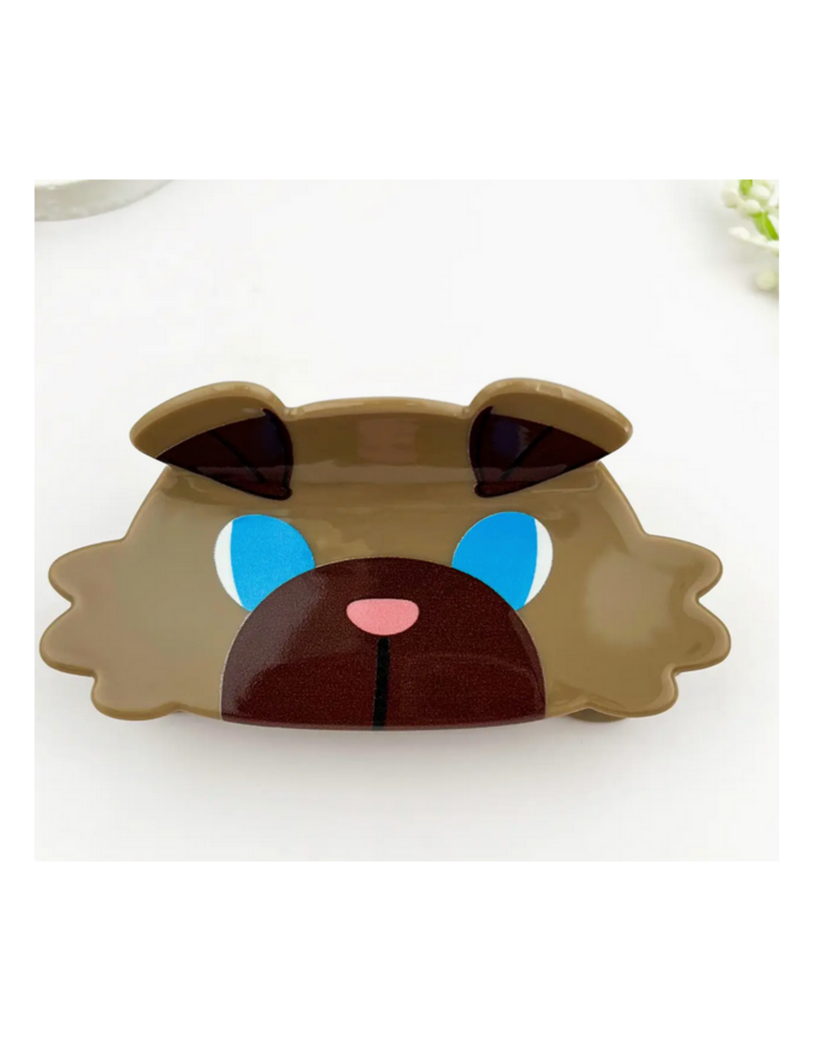 Brown Dog Face Claw Clip