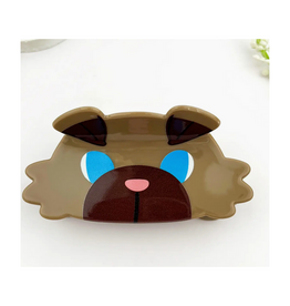 Brown Dog Face Claw Clip
