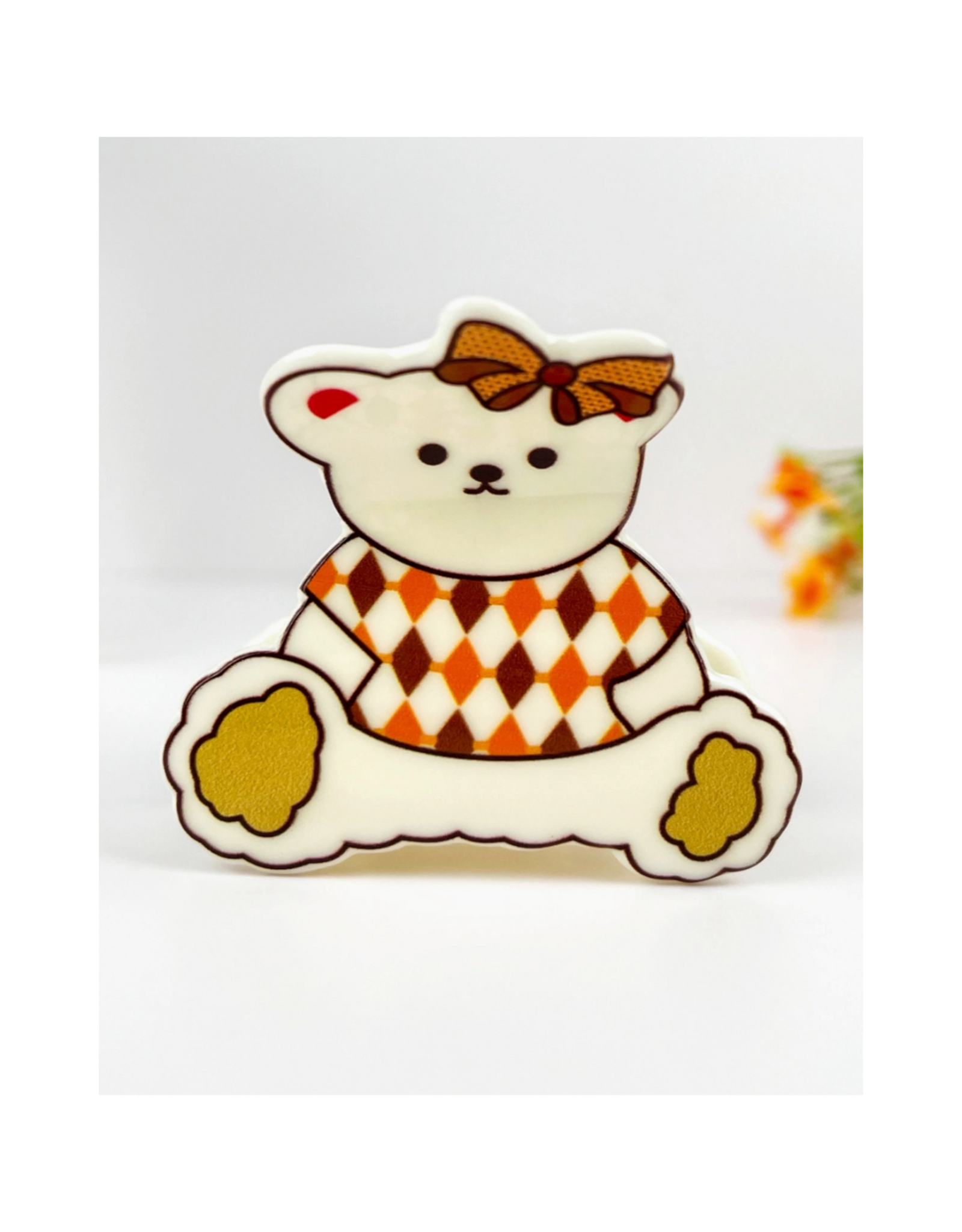 Preppy Bear Claw Clip