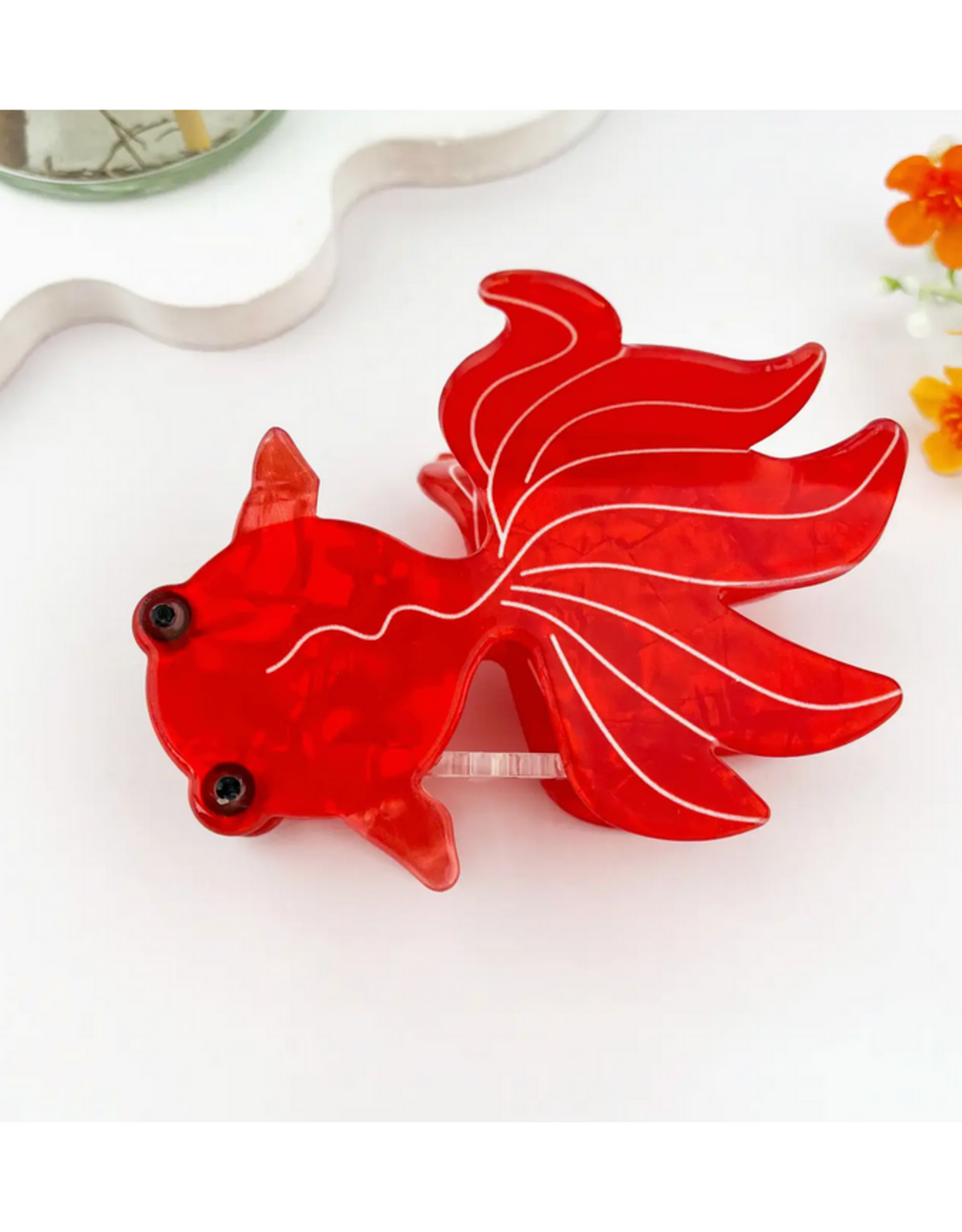 Red Fantail Fish Claw Clip