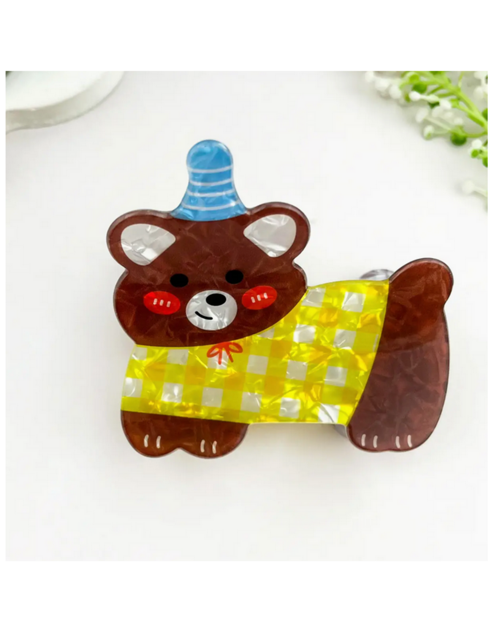 Birthday Hat Bear Claw Clip