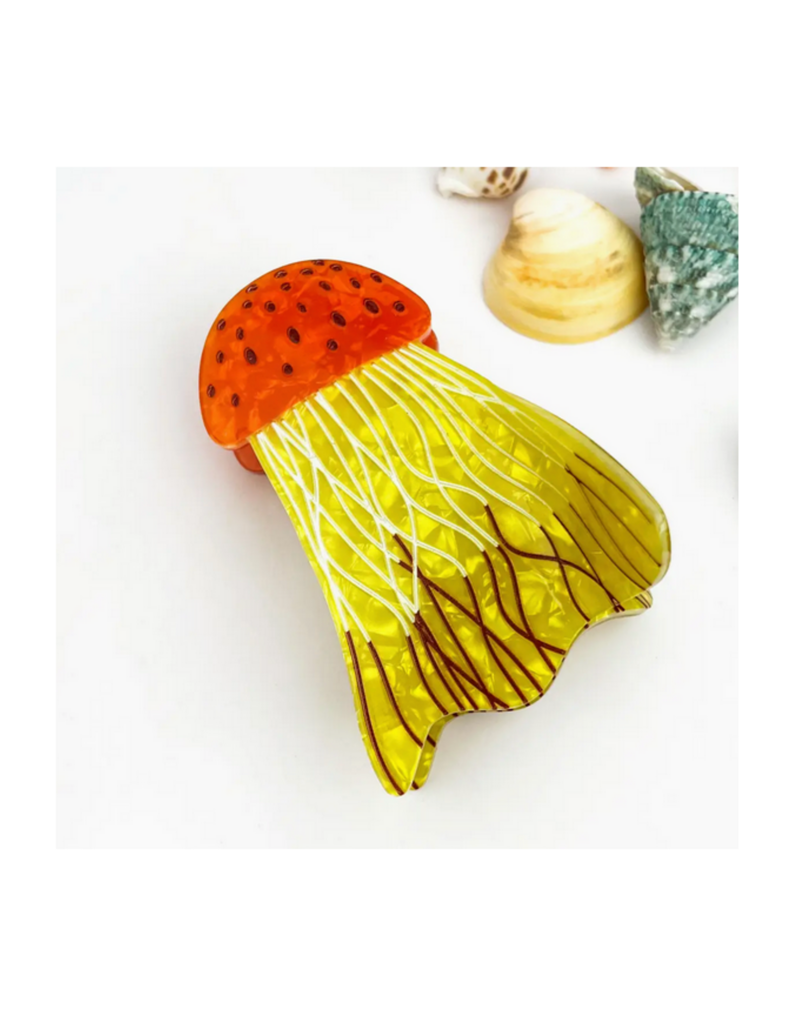 Orange & Yellow Jellyfish Claw Clip