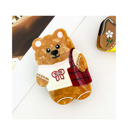 Cute Bear With Purse Claw Clip