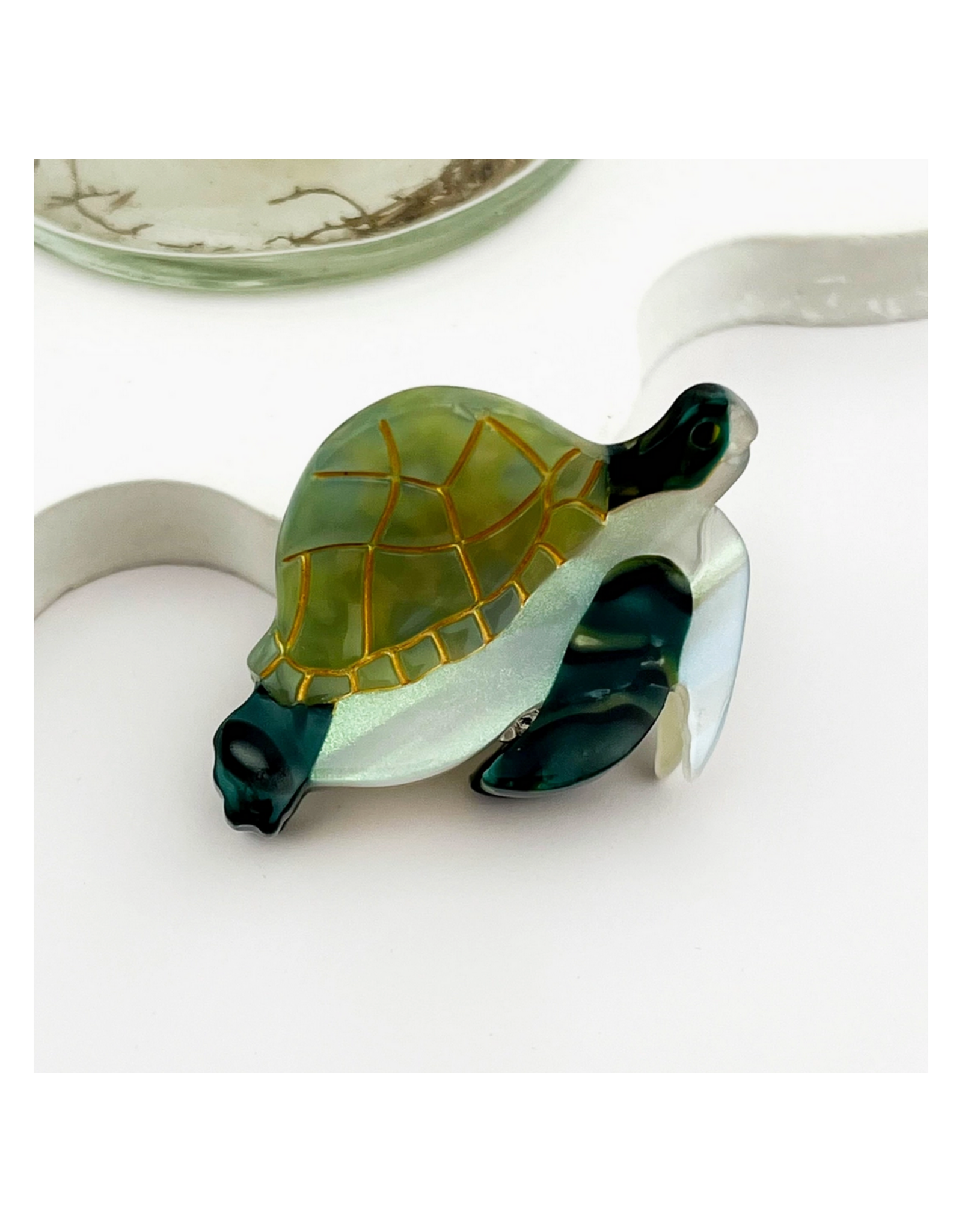 Mini Green Sea Turtle Claw Clip