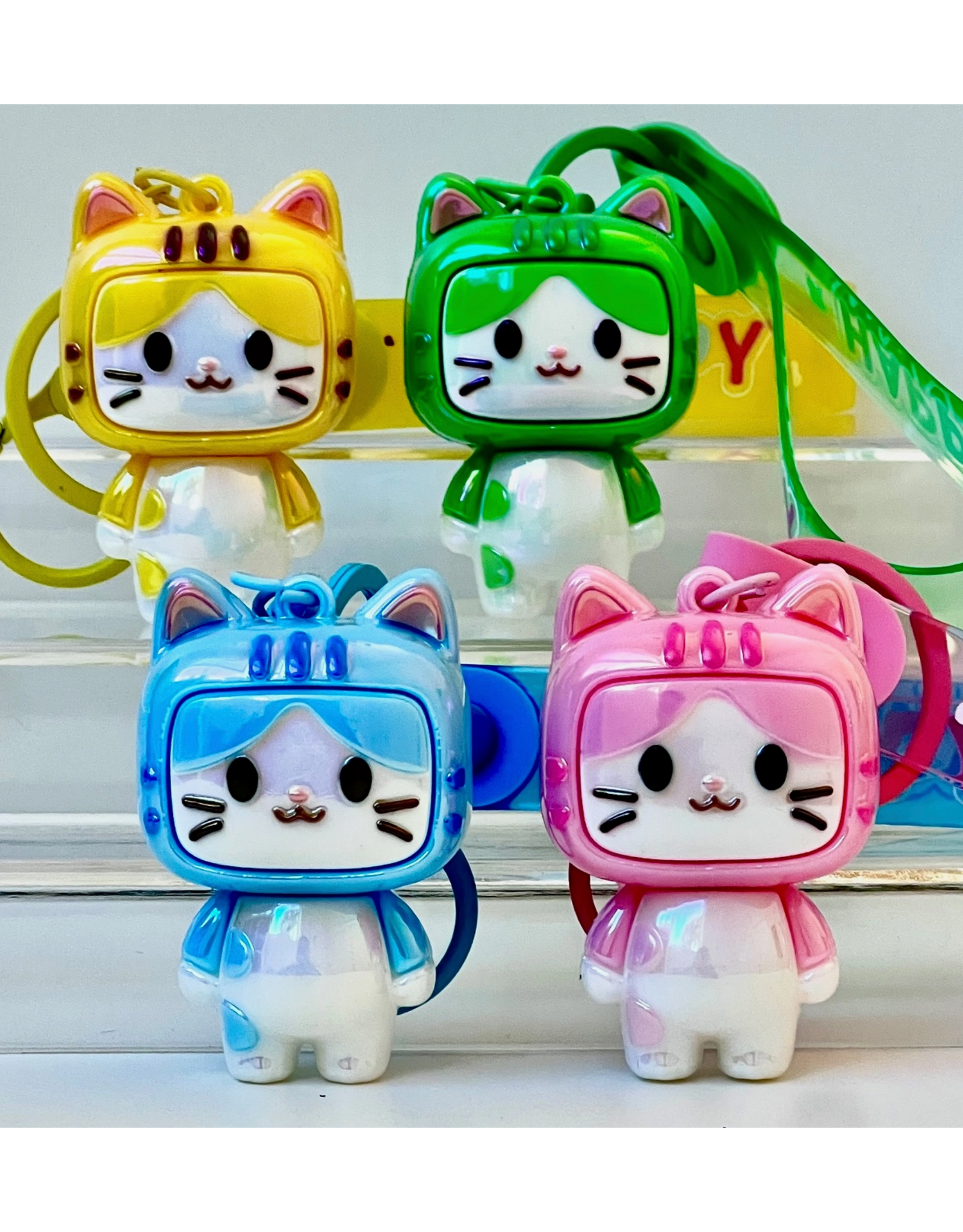 Square TV Cat Keychain Charm (Assorted)