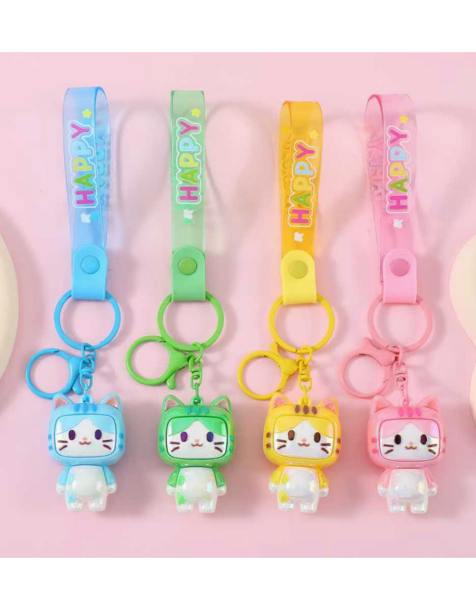 Square TV Cat Keychain Charm (Assorted)