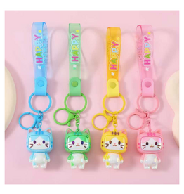 Square TV Cat Keychain Charm (Assorted)