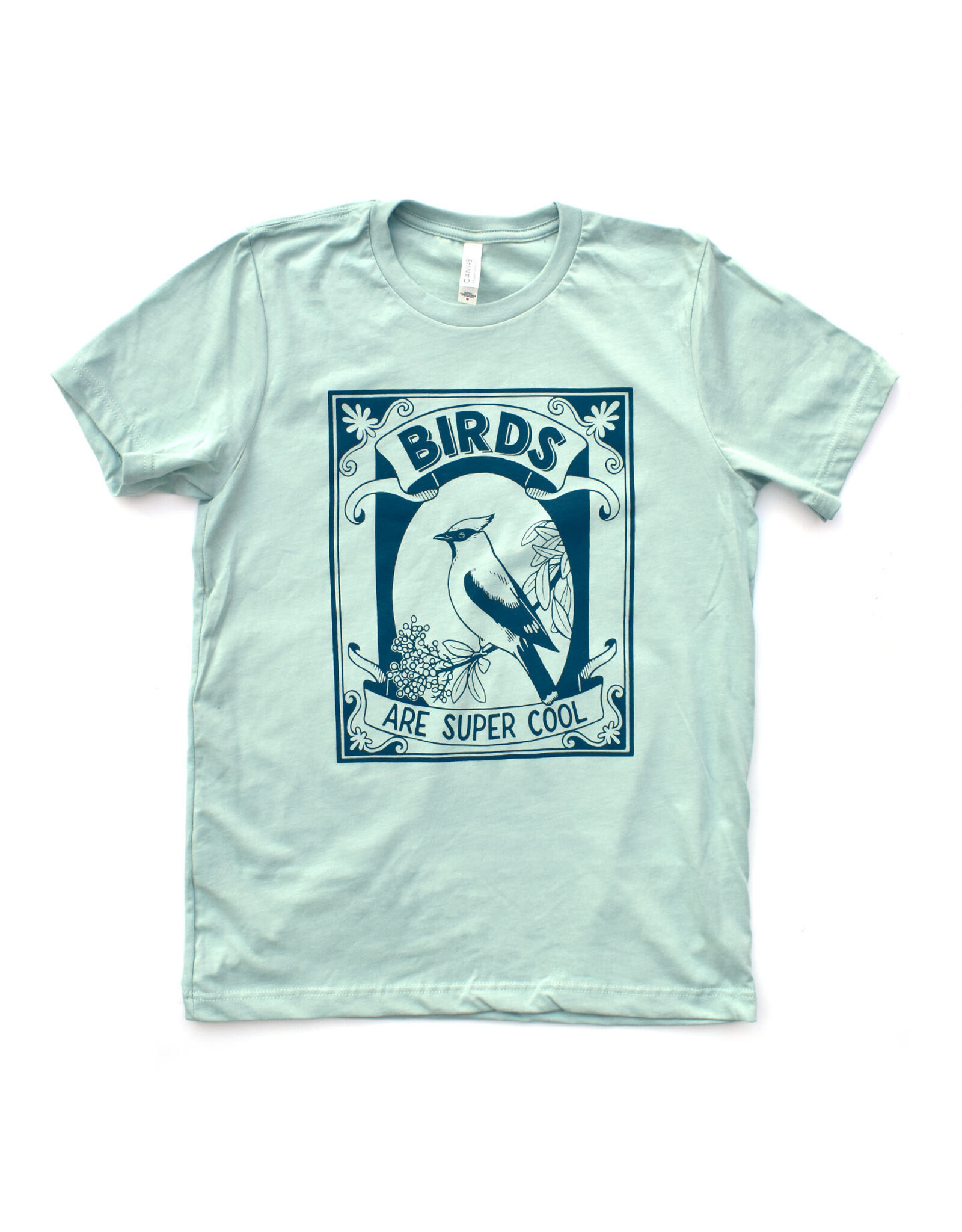 Birds Are Super Cool Shirt (Dusty Sage) U-M - Seconds Sale