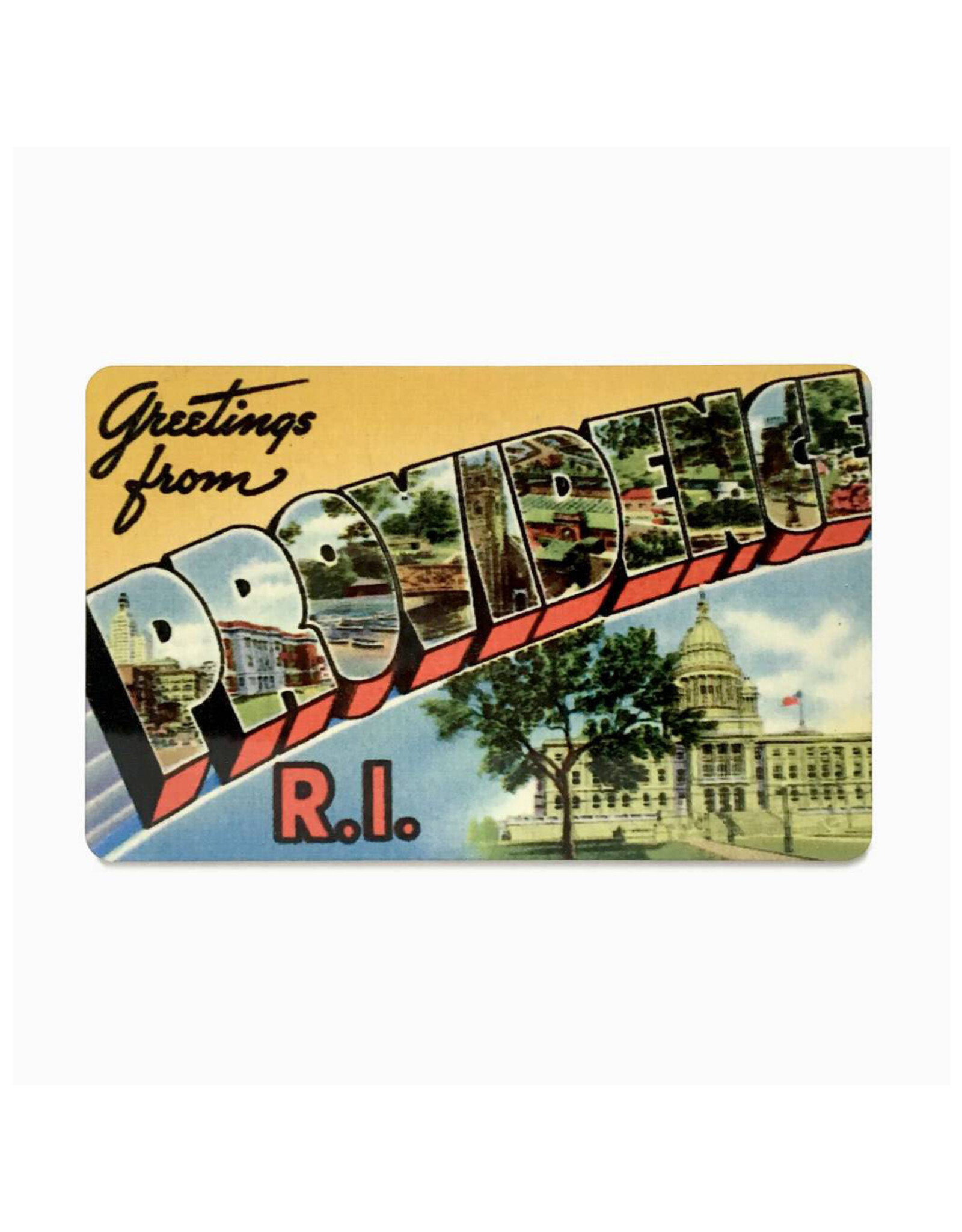 Greetings From PROVIDENCE, RI Magnet - Yellow - Seconds Sale