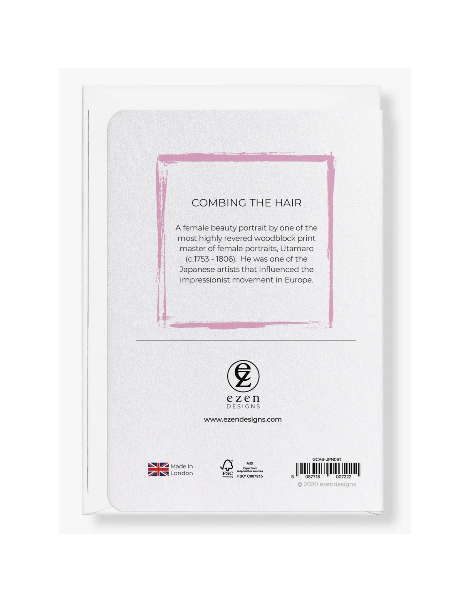 Combing The Hair: Japanese Greeting Card