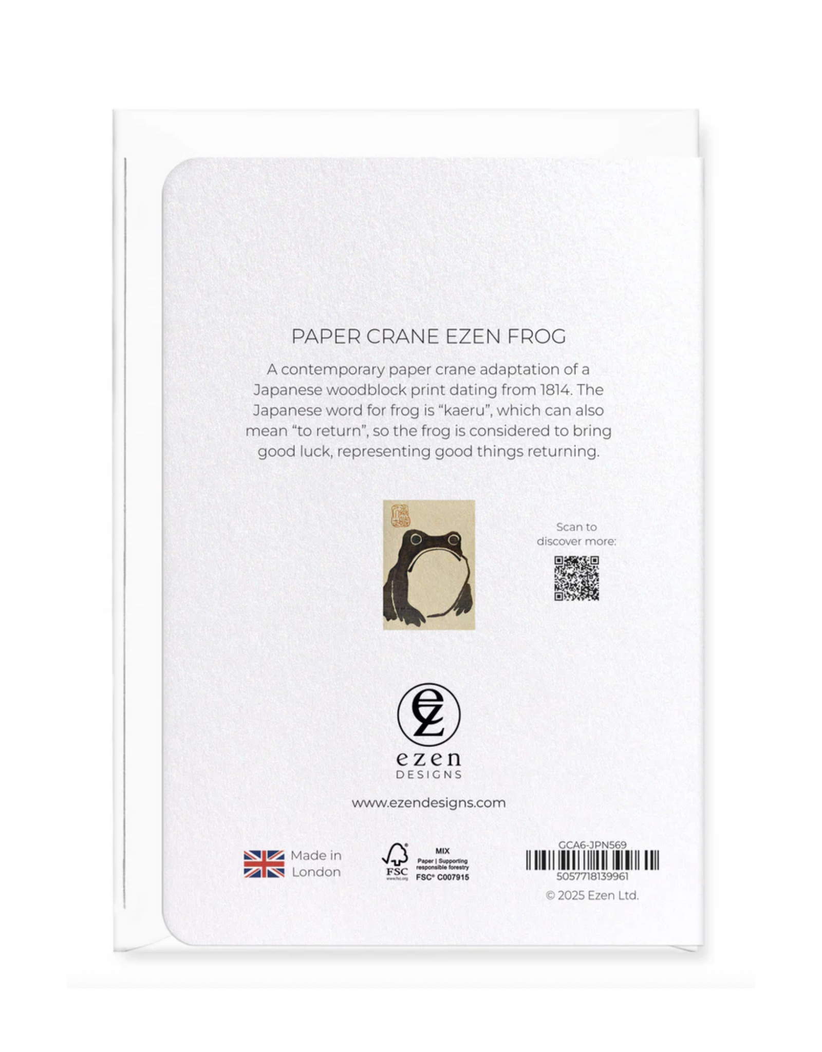 Paper Crane Ezen Frog Greeting Card