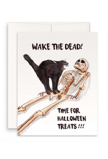 Time for Halloween Treats Black Cat Greeting Card*