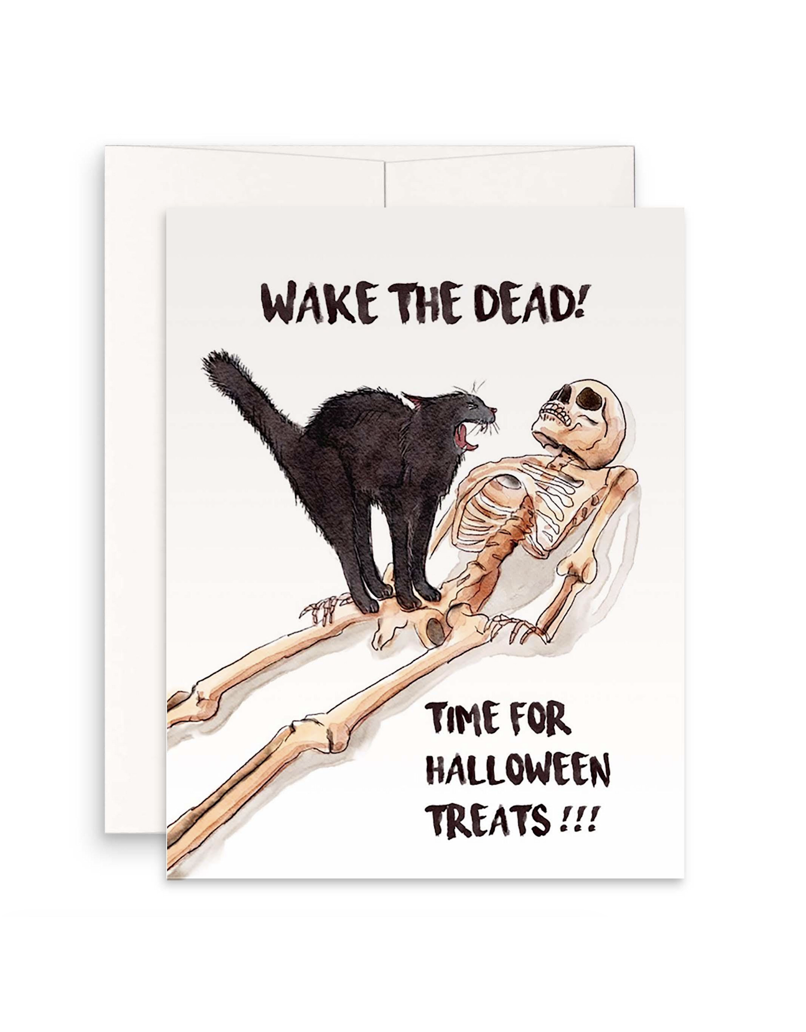 Time for Halloween Treats Black Cat Greeting Card*