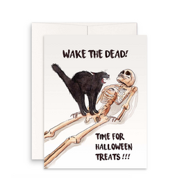 Time for Halloween Treats Black Cat Greeting Card*