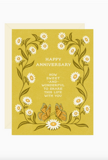 Daisies & Butterflies Anniversary Greeting Card