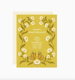 Daisies & Butterflies Anniversary Greeting Card