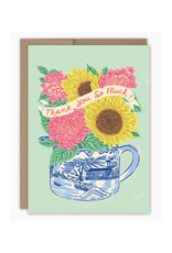 Bright Florals Vase Thank You Greeting Card