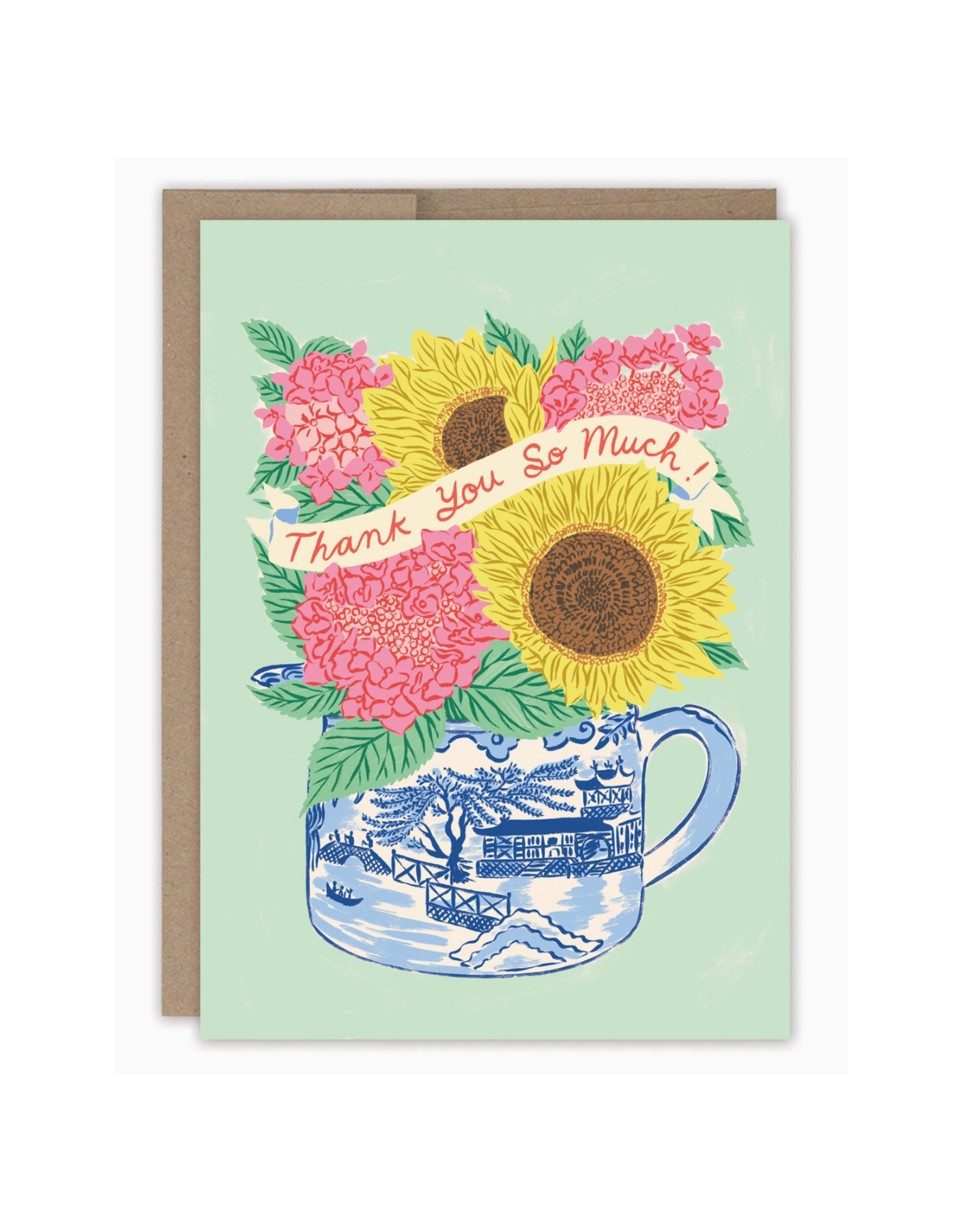 Bright Florals Vase Thank You Greeting Card