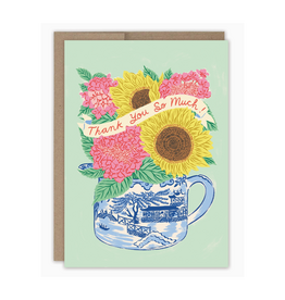 Bright Florals Vase Thank You Greeting Card